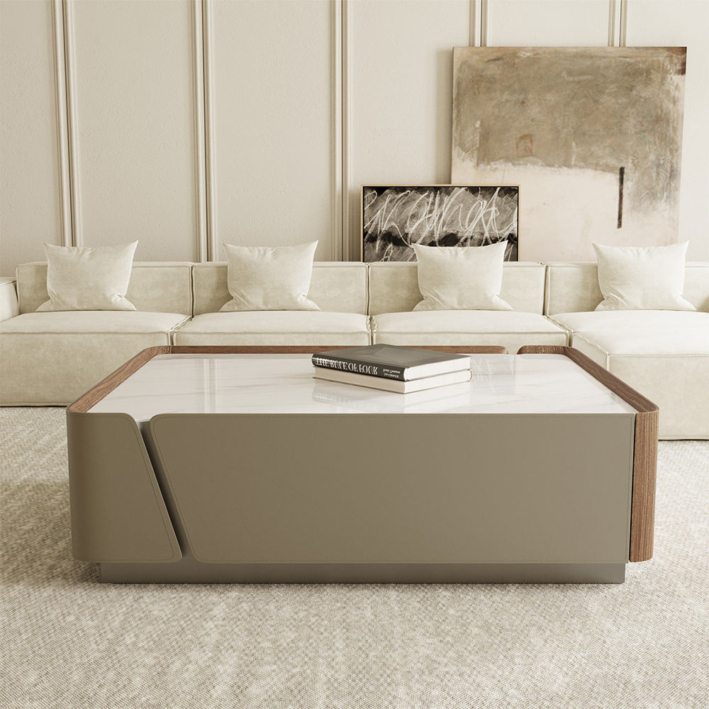 Wood Walnut Color MDF Coffee Tables