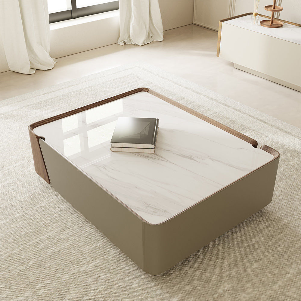 Modern Walnut Color MDF Coffee Tables