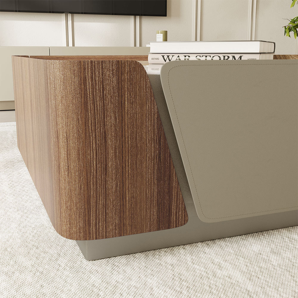 Wood Walnut Color MDF Coffee Tables