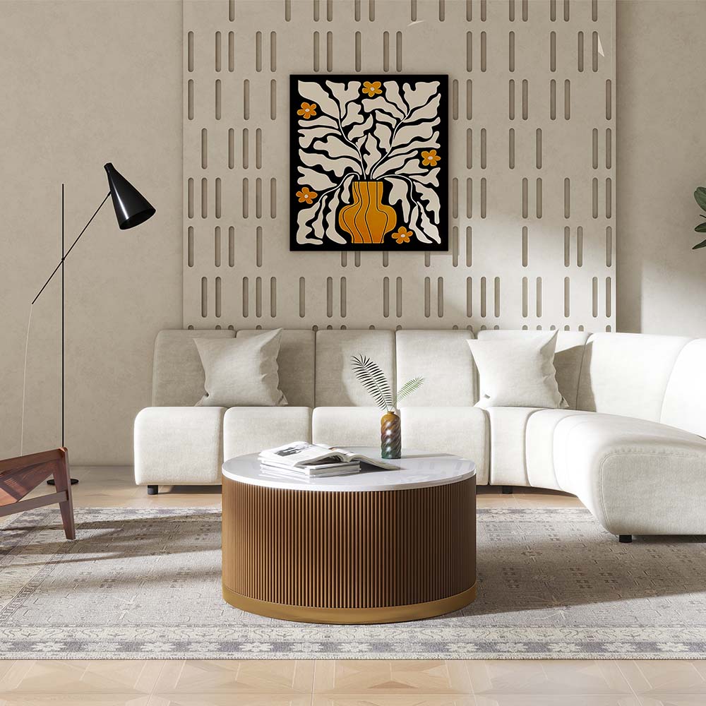 Walnut Color MDF Coffee Tables