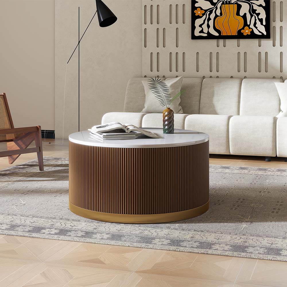 Walnut Color MDF Coffee Tables