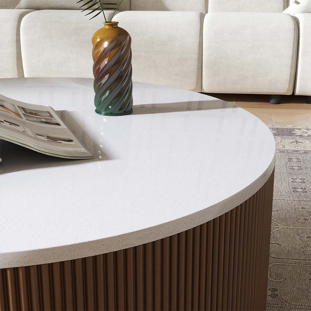 Walnut Color MDF Coffee Tables