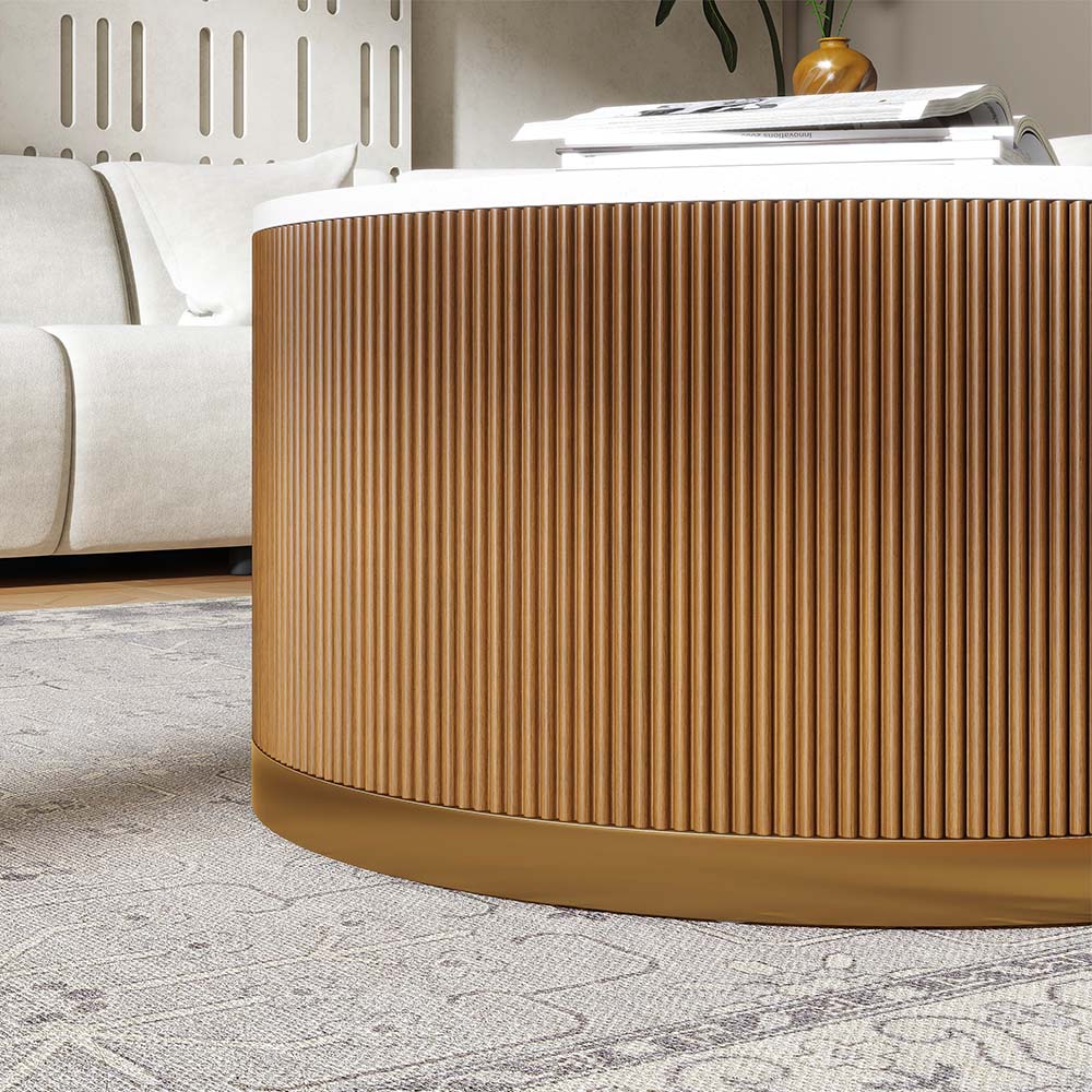 Walnut Color MDF Coffee Tables