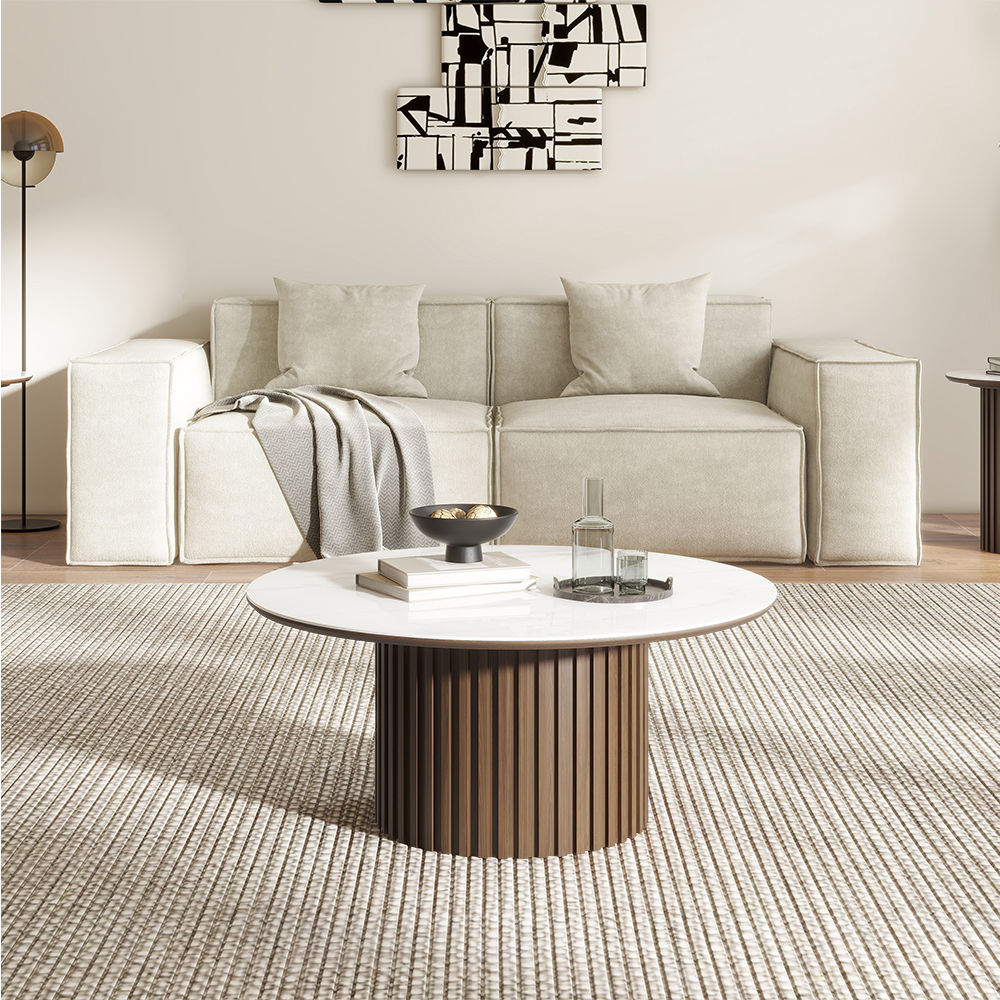 Walnut Color MDF Coffee Tables