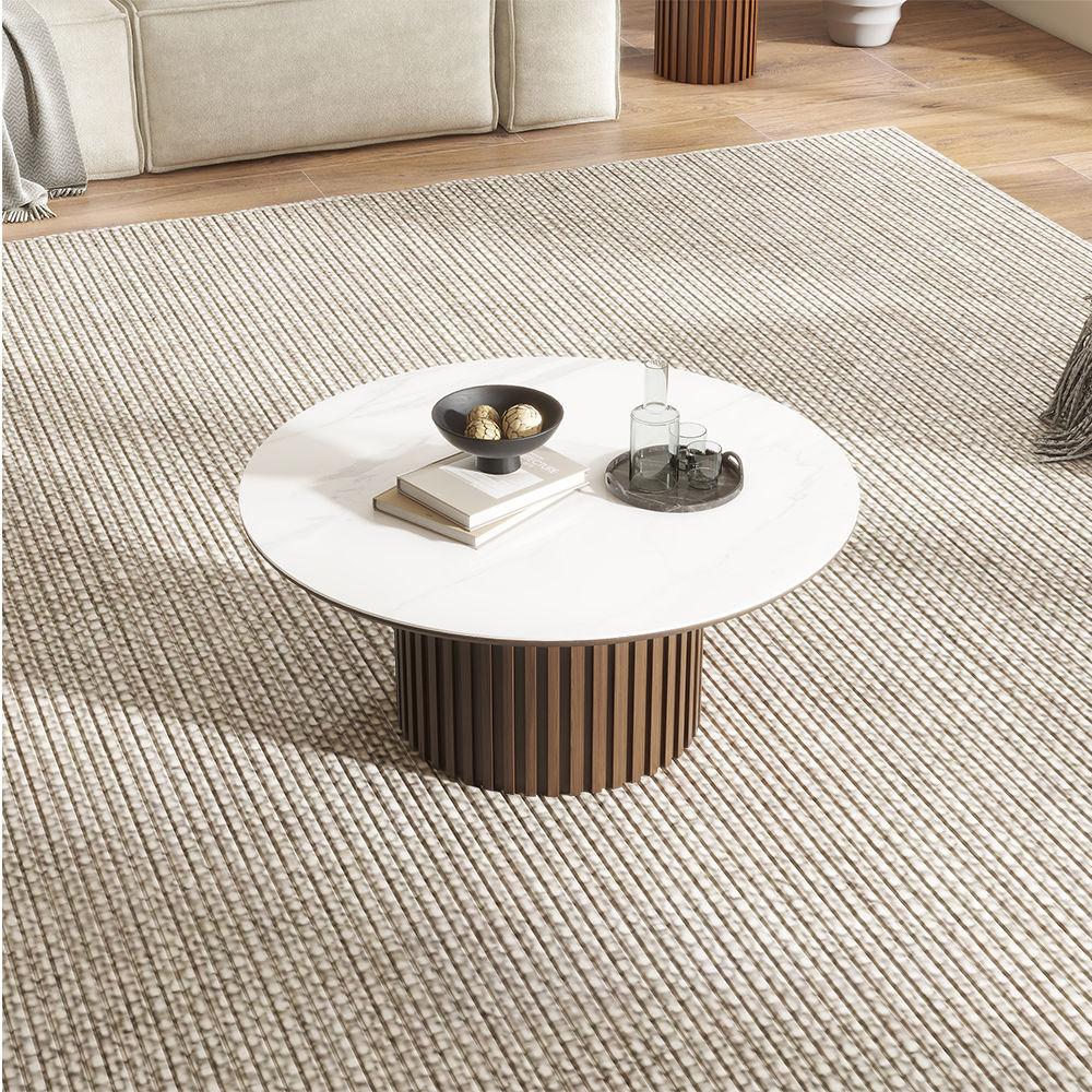 Walnut Color MDF Coffee Tables