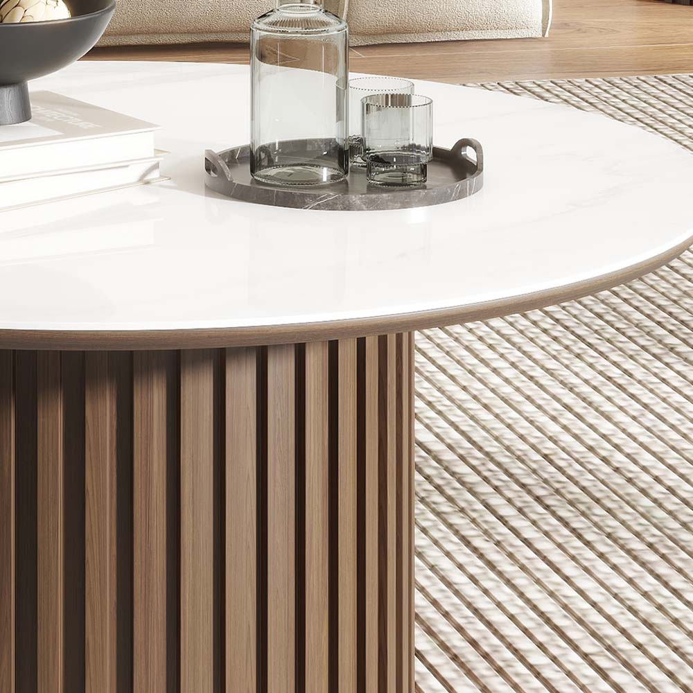 Walnut Color MDF Coffee Tables