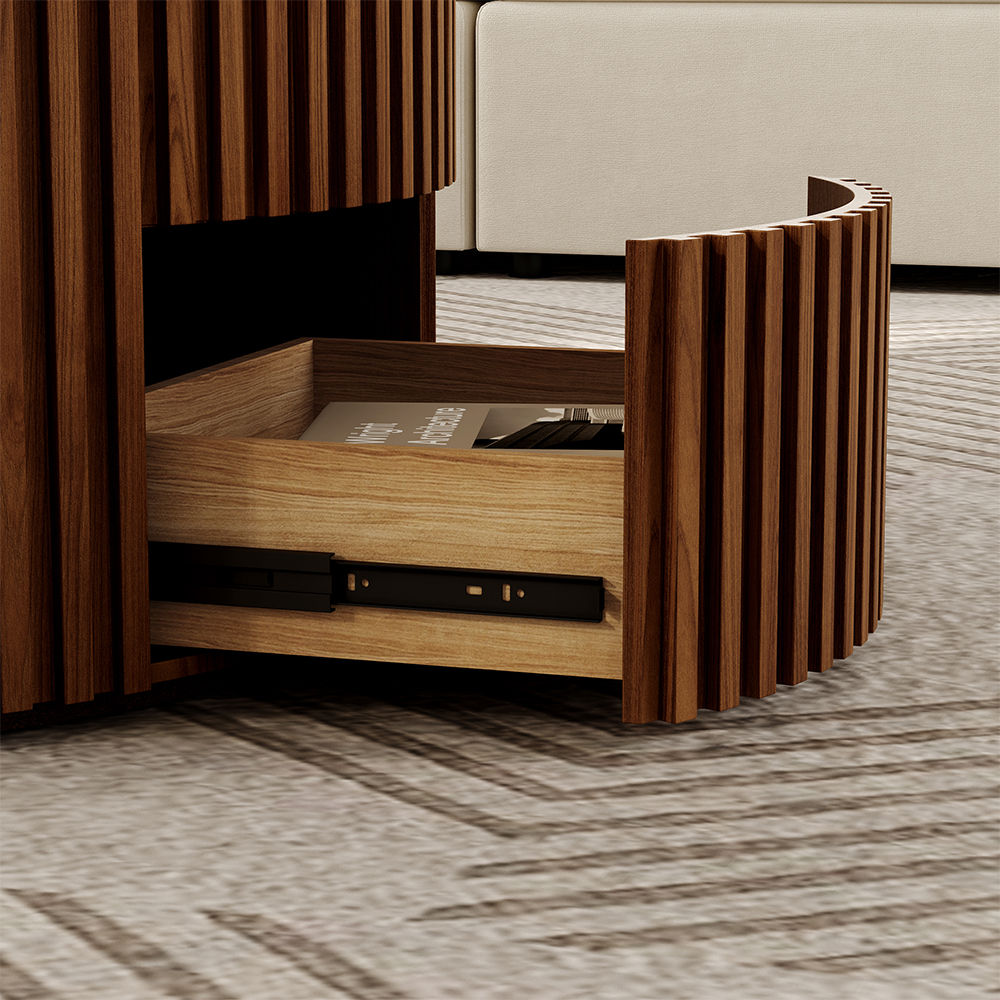 with Storage Walnut Color Plywood Coffee Tables