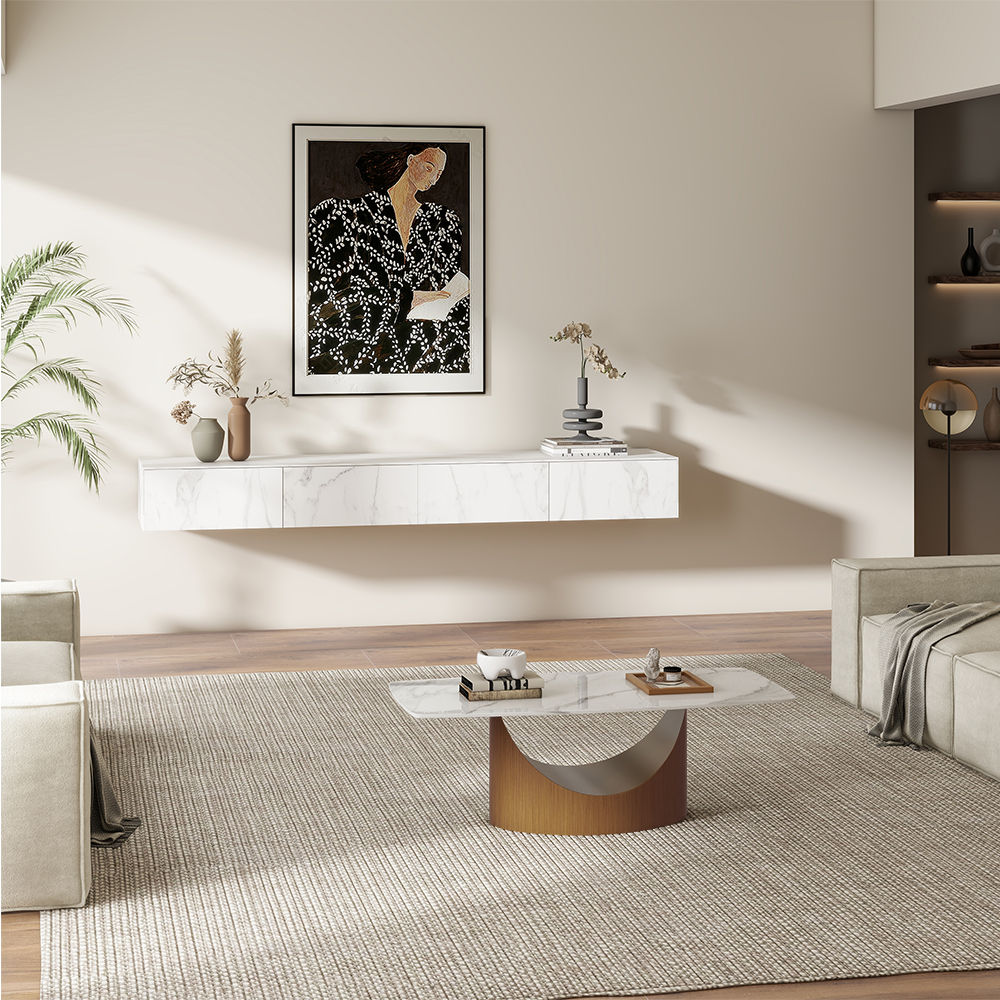 Sintered Stone White Sintered Stone Coffee Tables