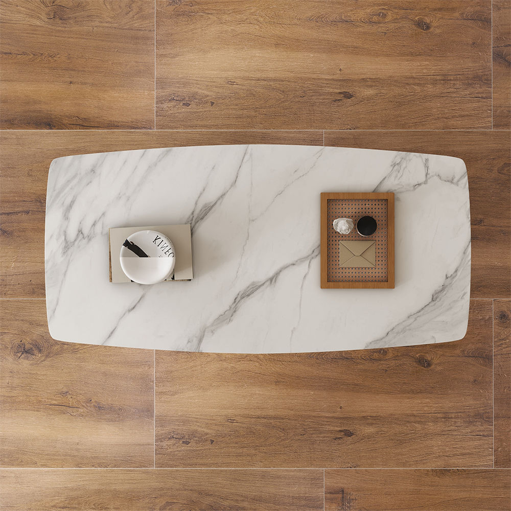 Modern White Sintered Stone Coffee Tables
