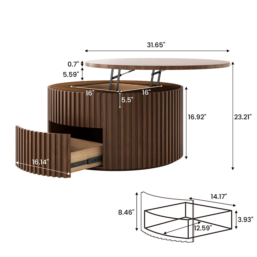 Modern Walnut Color Plywood Coffee Tables