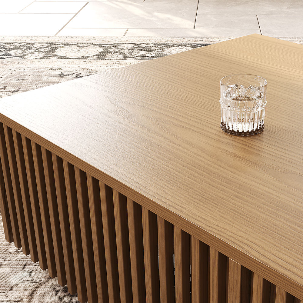 Fully Assemble Walnut Color MDF Coffee Tables