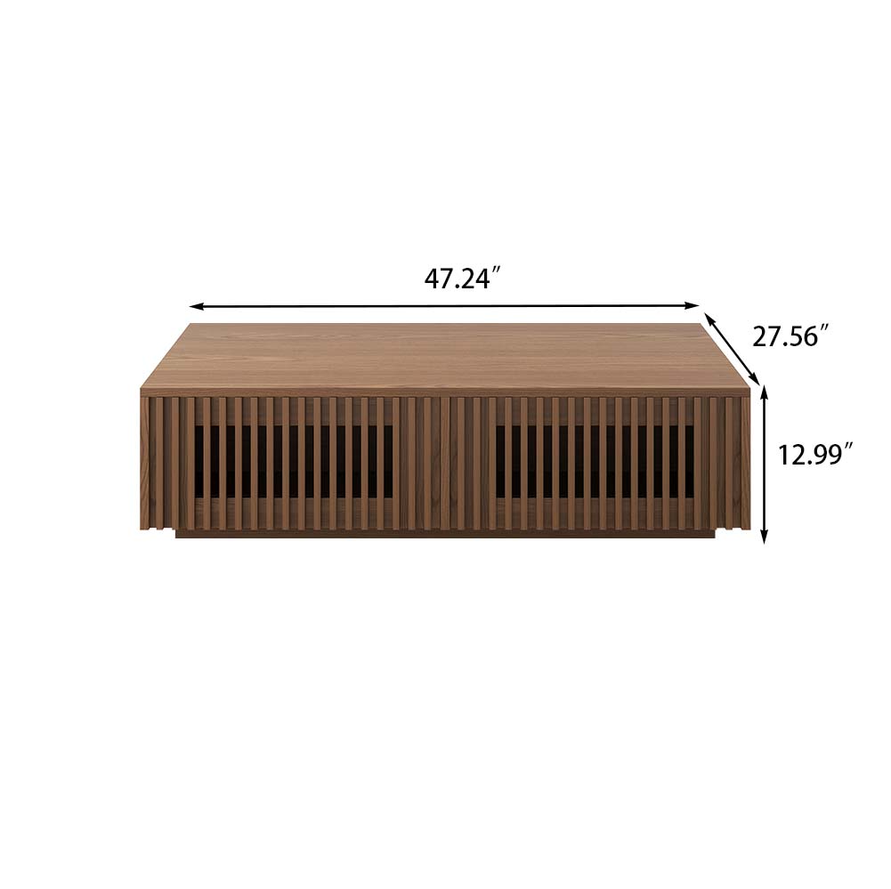 Square Walnut Color MDF Coffee Tables