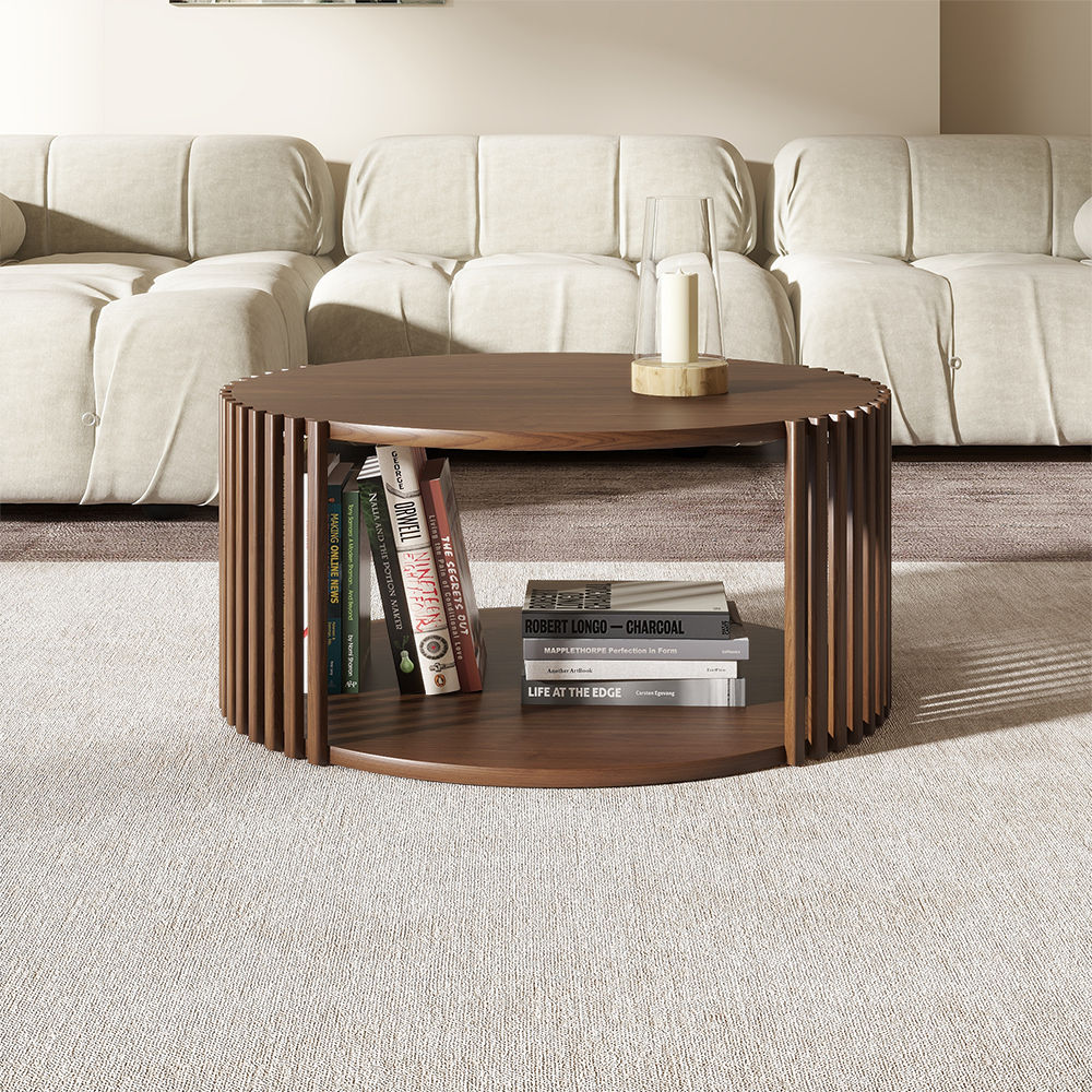 Wood Walnut Color MDF Coffee Tables