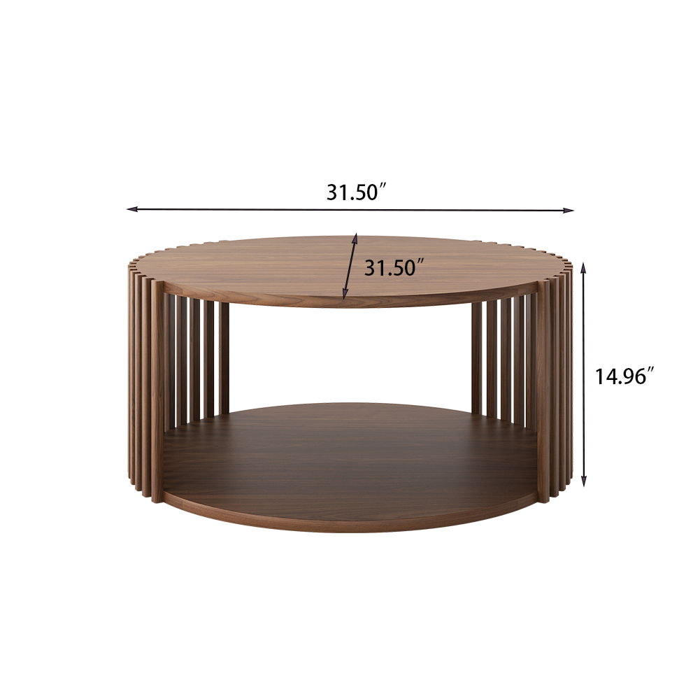 Mid Century Modern Walnut Color MDF Coffee Tables