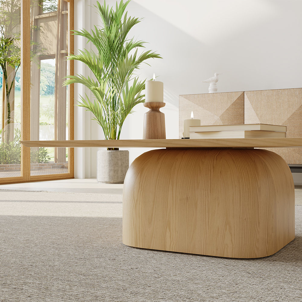 Wood color Solid Wood Coffee Tables