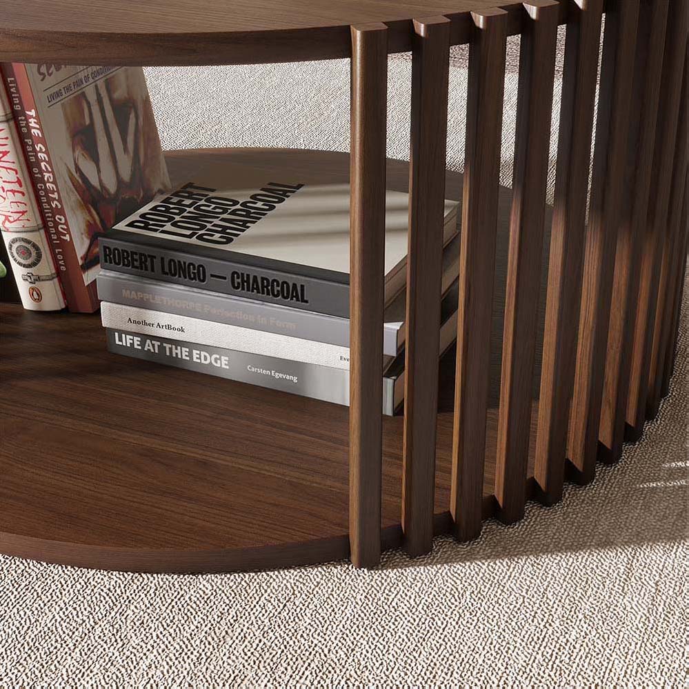 Fully Assemble Walnut Color MDF Coffee Tables