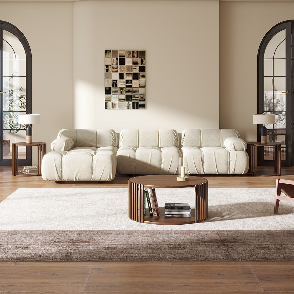 Fully Assemble Walnut Color MDF Coffee Tables
