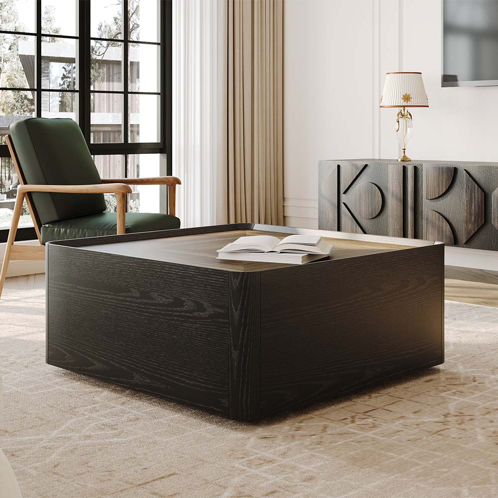 On the Ground Walnut & Black MDF Coffee Tables