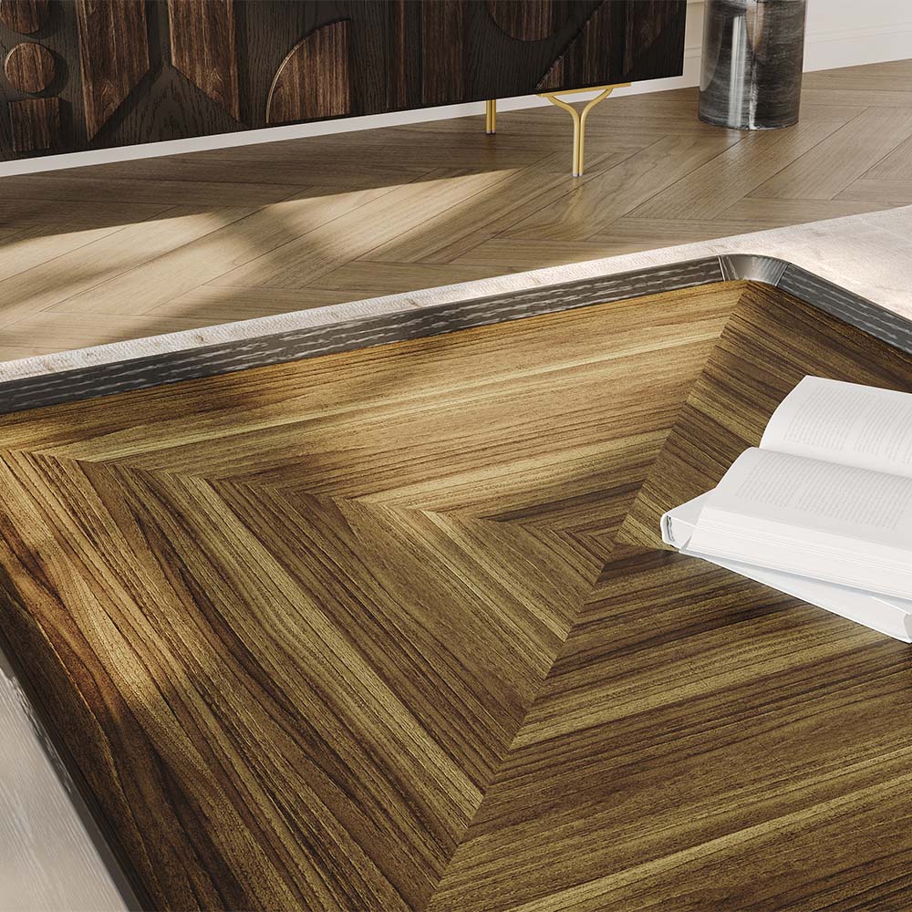 without Drawers Walnut & Black MDF Coffee Tables