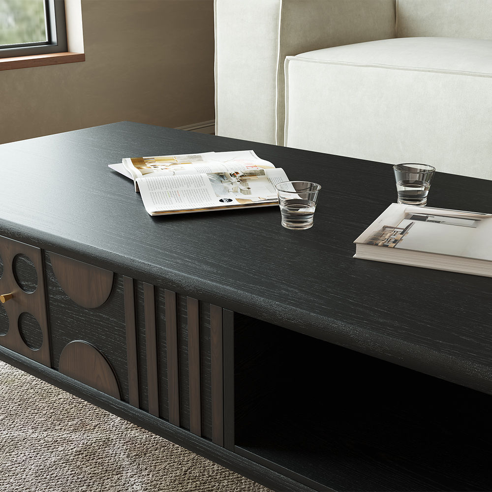 Walnut Smoky Gray MDF Coffee Tables