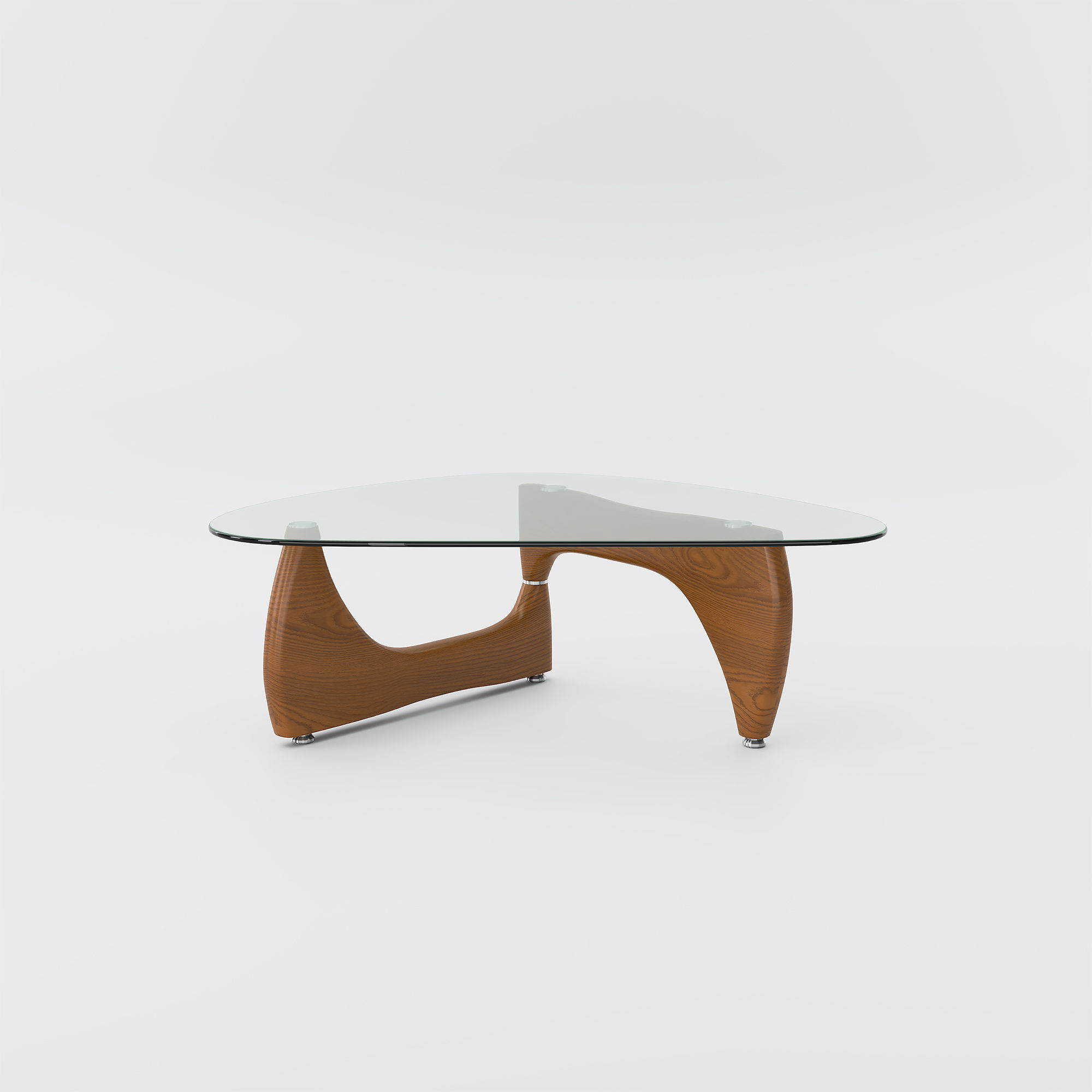 Modern Walnut Color Ashwood & Tempered Glass Coffee Tables