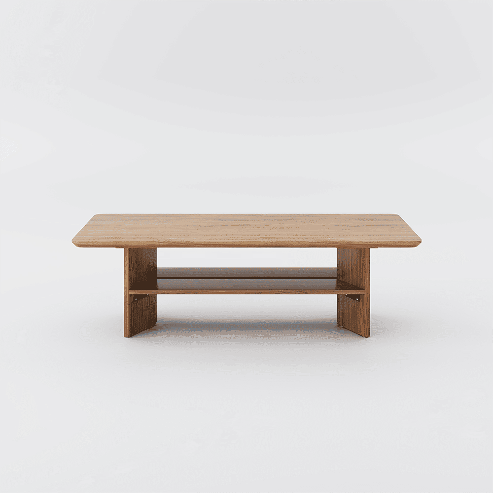 with Cabinets Walnut Color MDF Coffee Tables