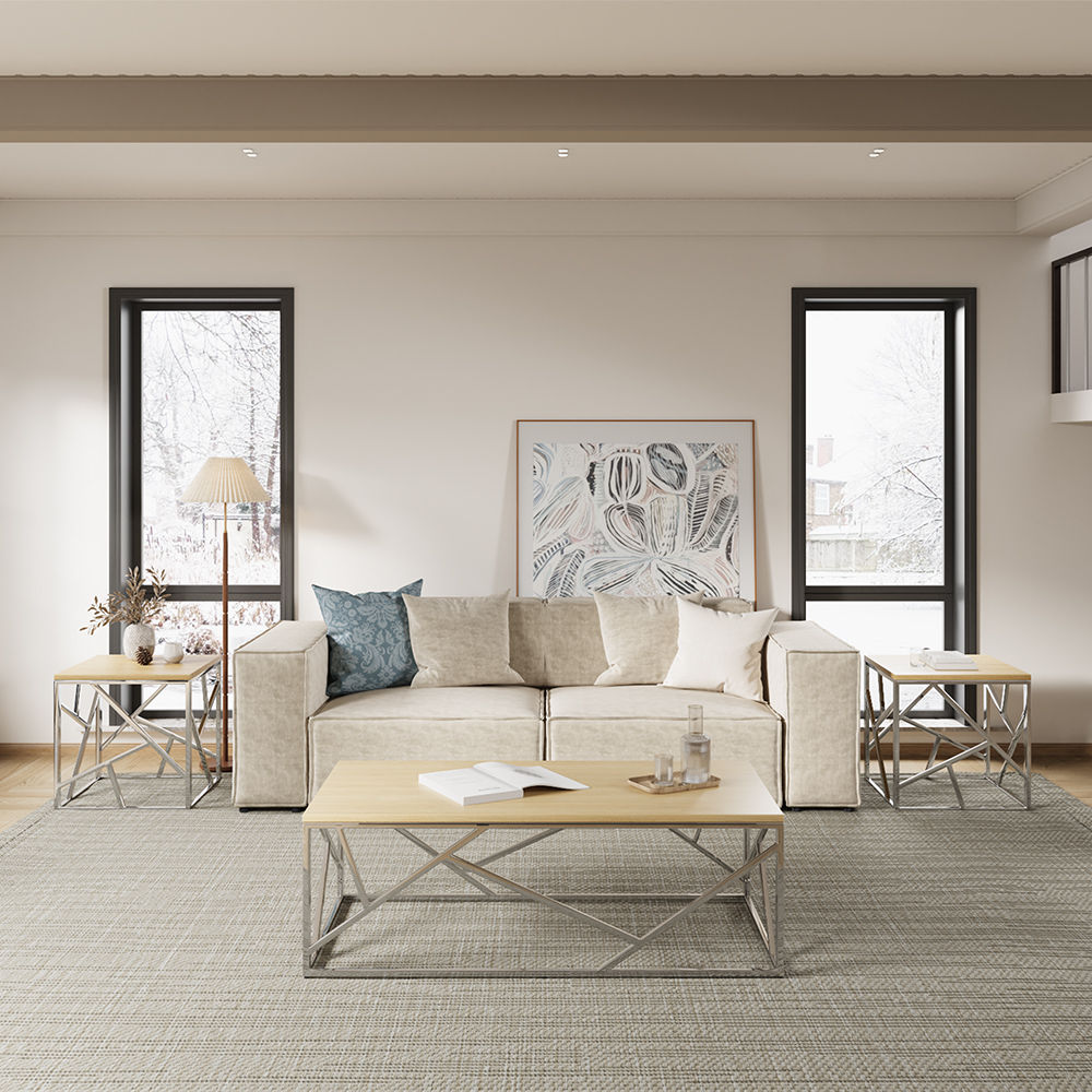 Rectangular Wood color MDF Coffee Tables