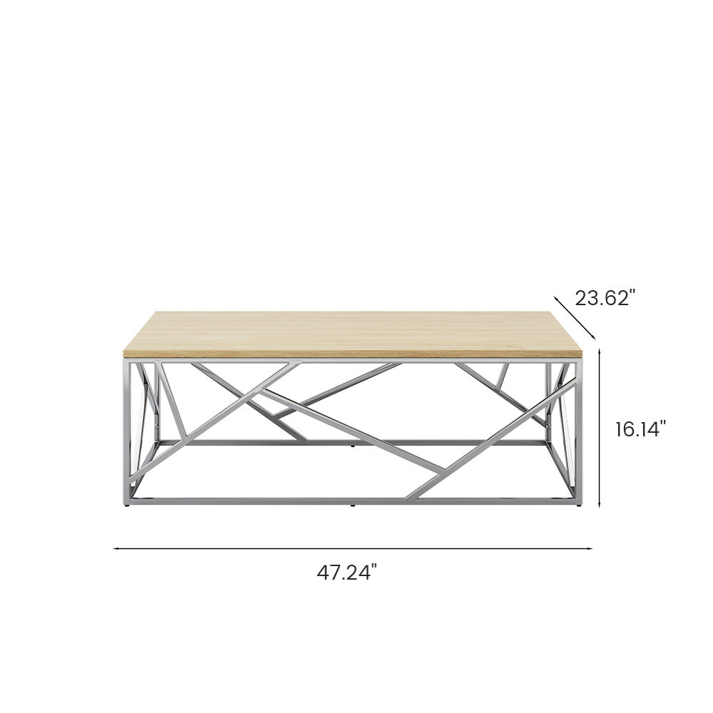 Metal Base Wood color MDF Coffee Tables