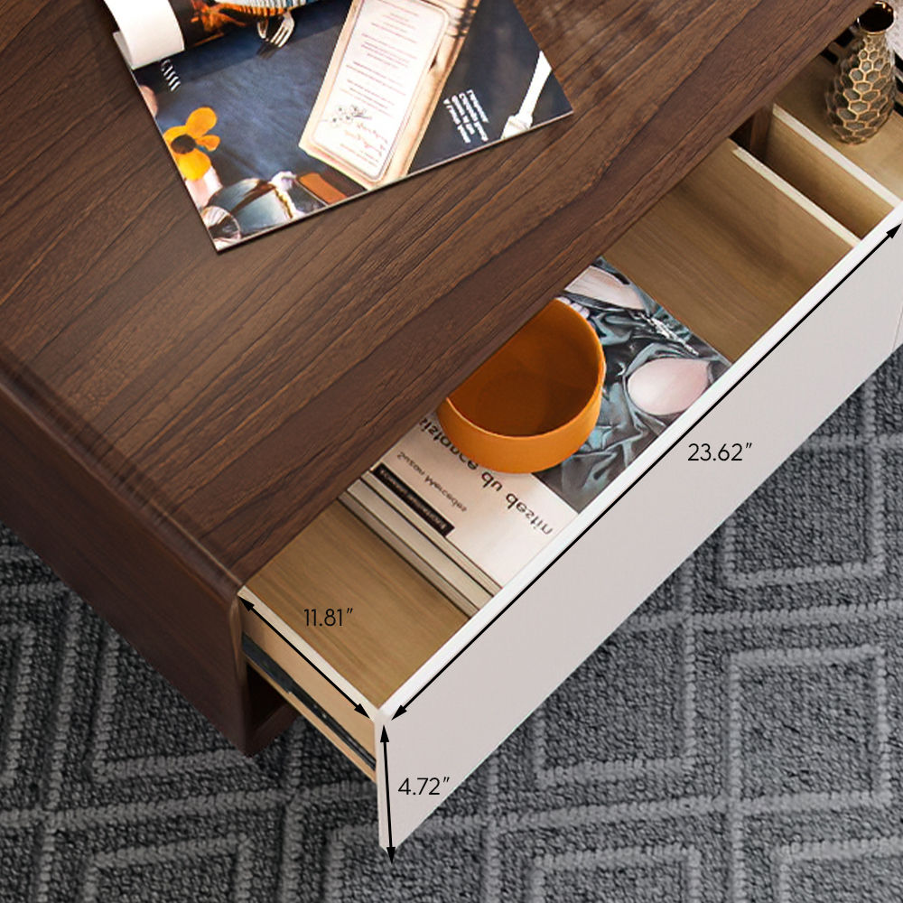 Walnut Walnut & White MDF Coffee Tables