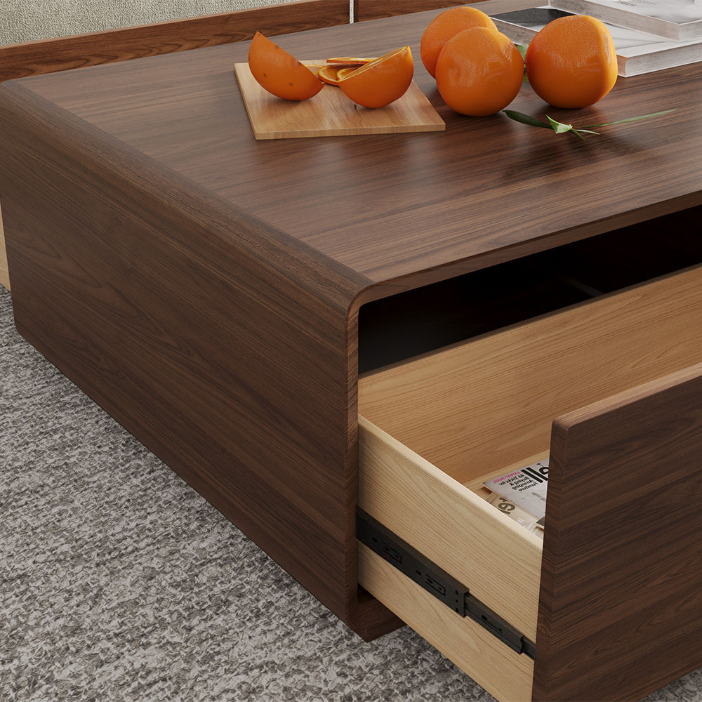 Wood Walnut Color MDF Coffee Tables