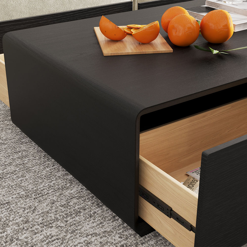 with Drawers Black MDF Coffee Tables