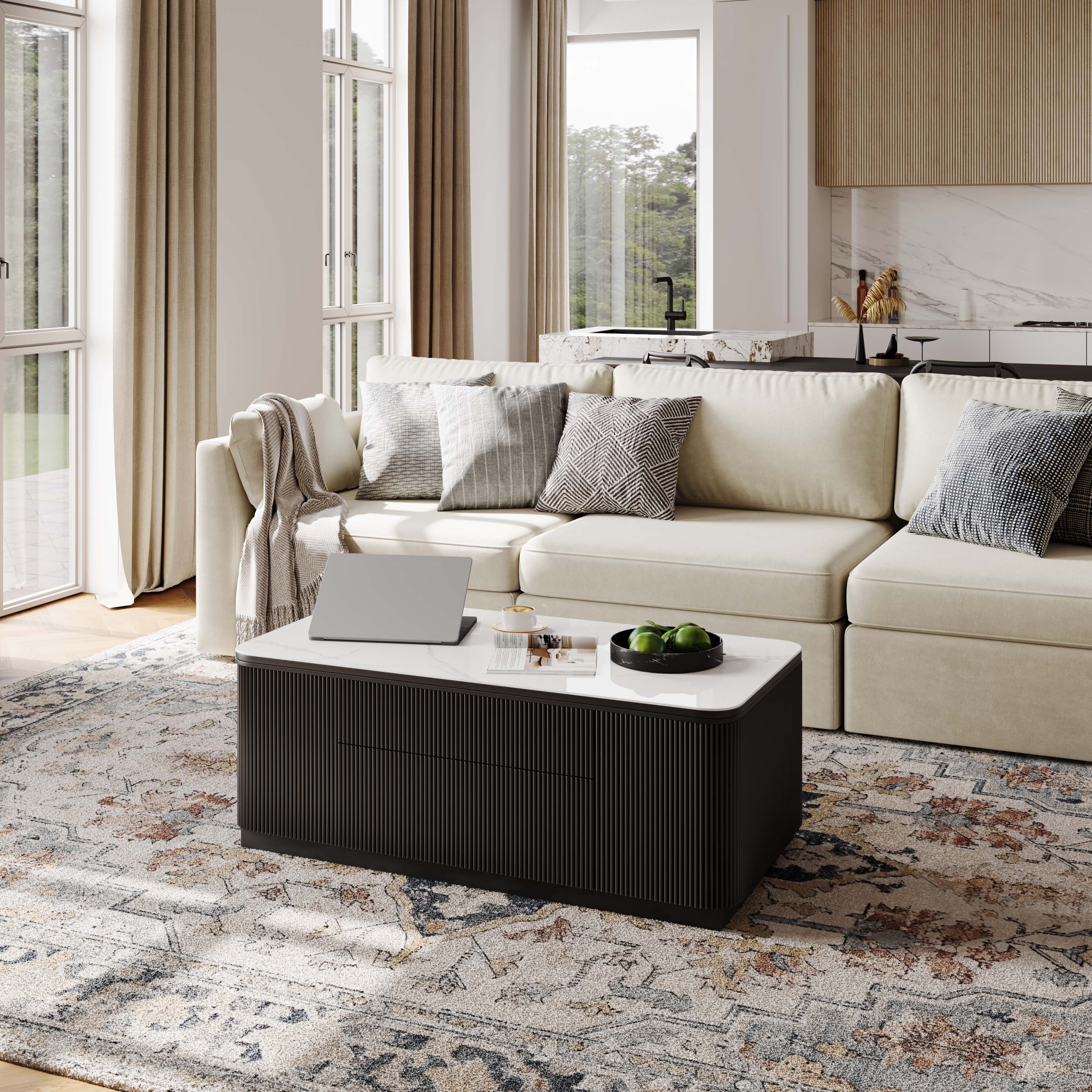 Lift top Black MDF Coffee Tables