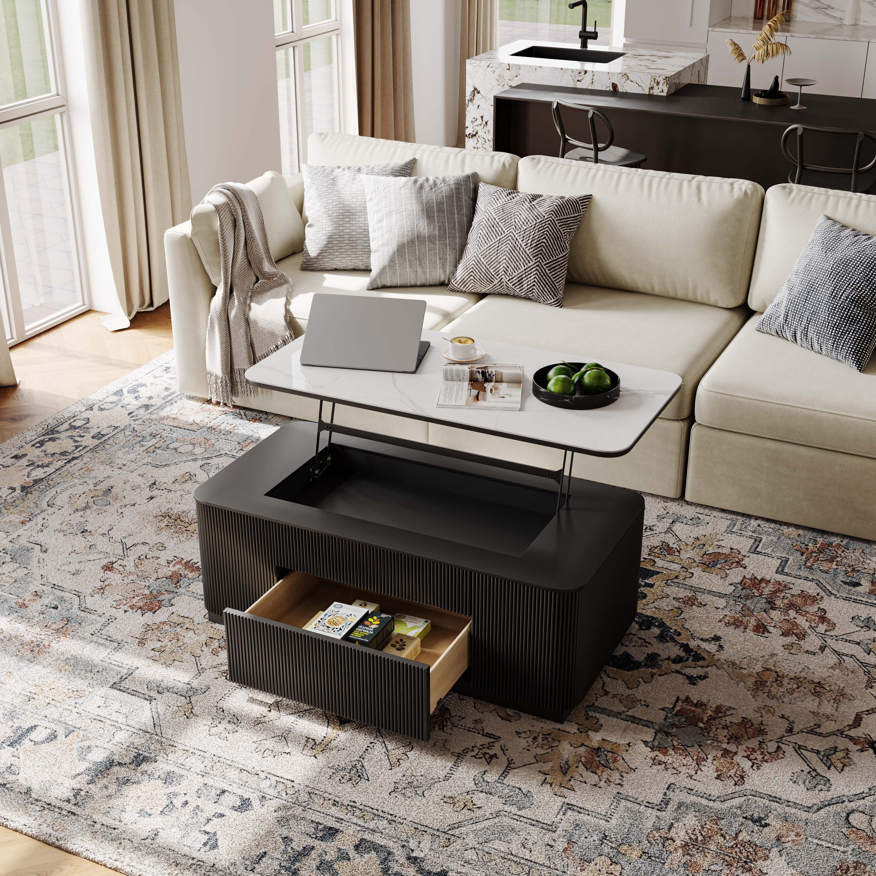 Rectangular Black MDF Coffee Tables