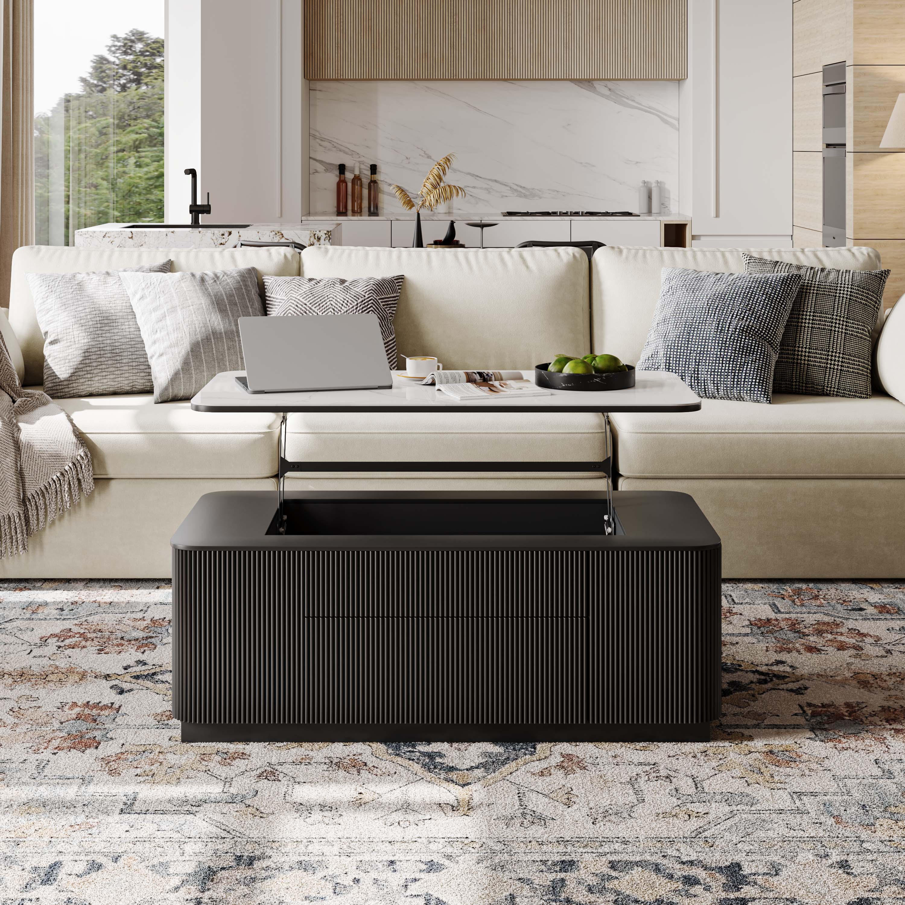 Mid Century Modern Black MDF Coffee Tables