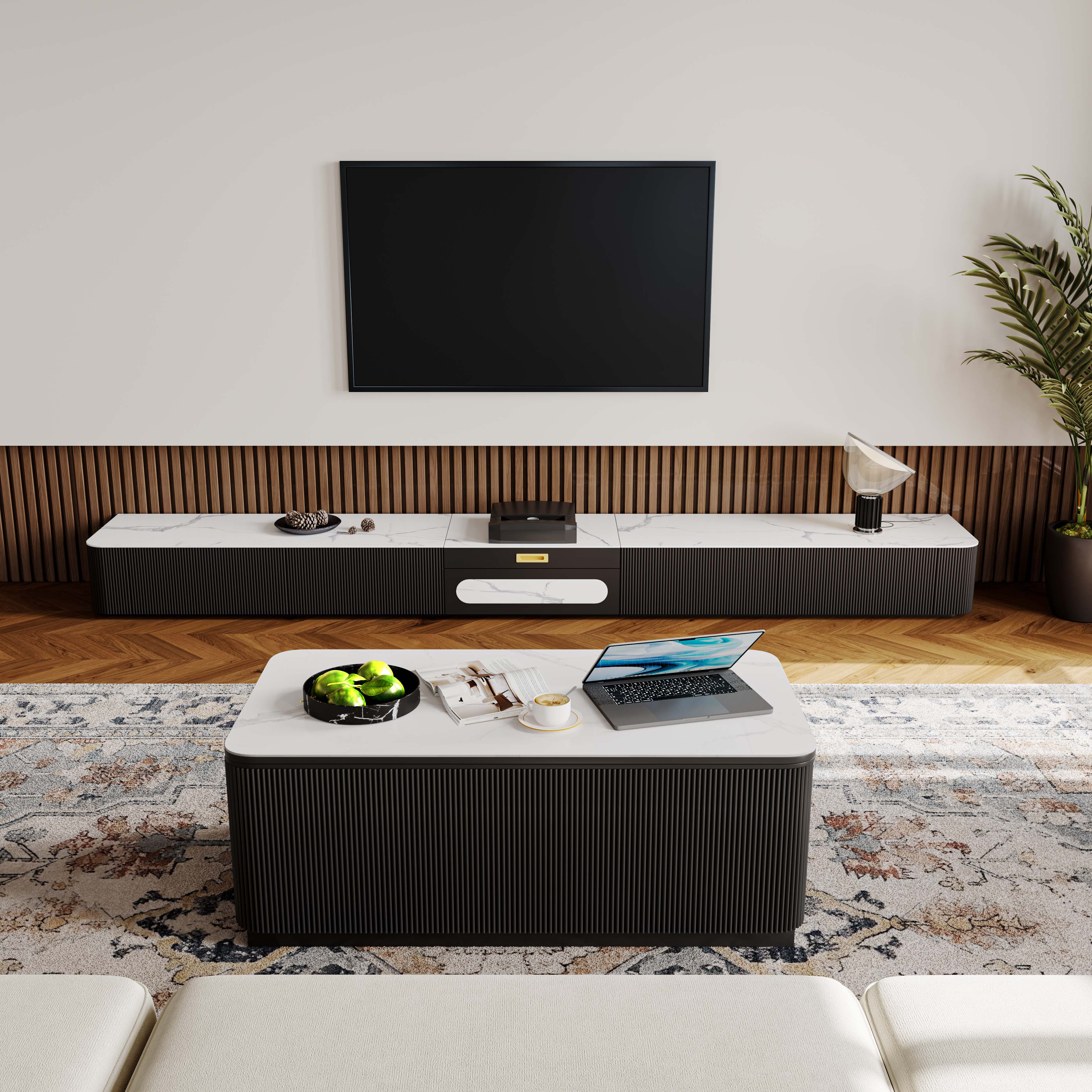 Mid Century Modern Black MDF Coffee Tables