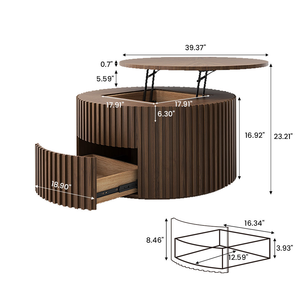 Walnut Color Plywood Coffee Tables
