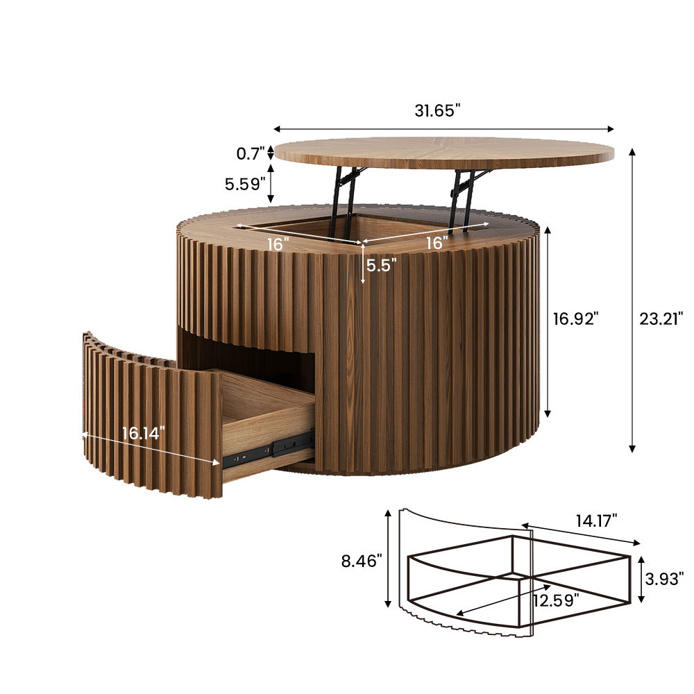 Mid Century Modern Light Walnut Color Plywood Coffee Tables