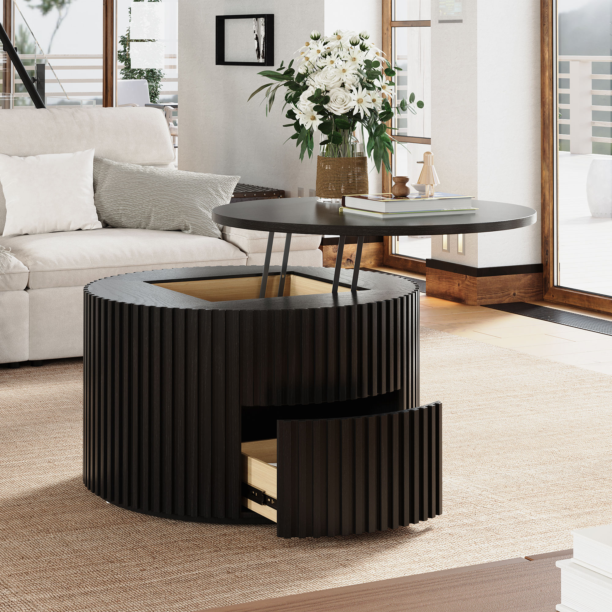 Fully Assemble Black Plywood Coffee Tables