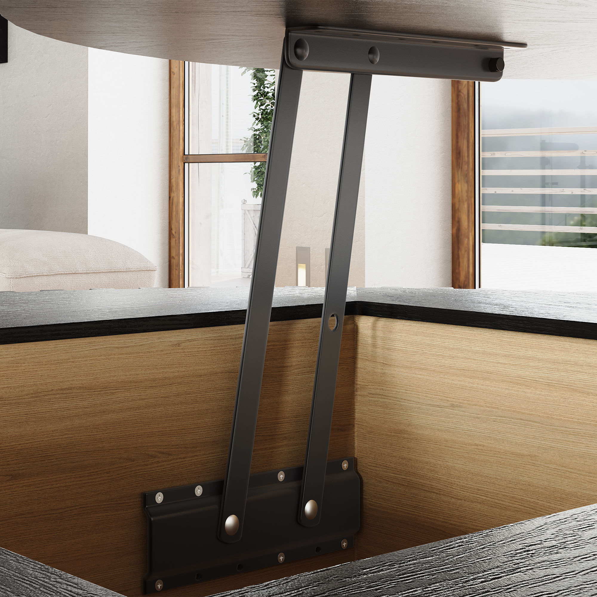 Round Black Plywood Coffee Tables