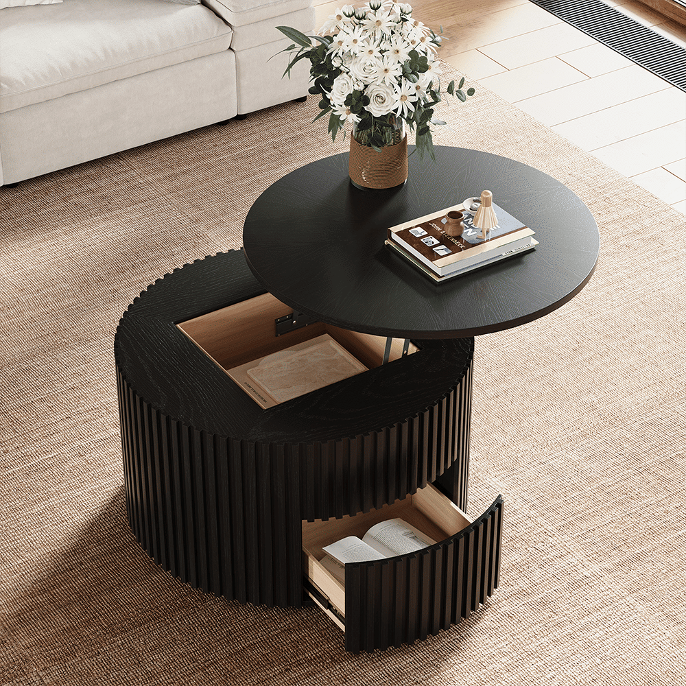 Mid Century Modern Black Plywood Coffee Tables