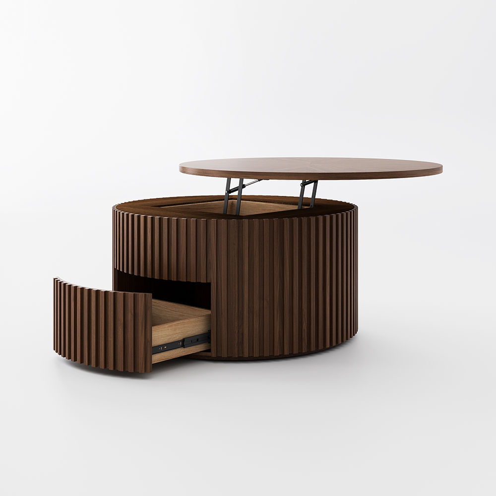 Lift top Walnut Color Plywood Coffee Tables