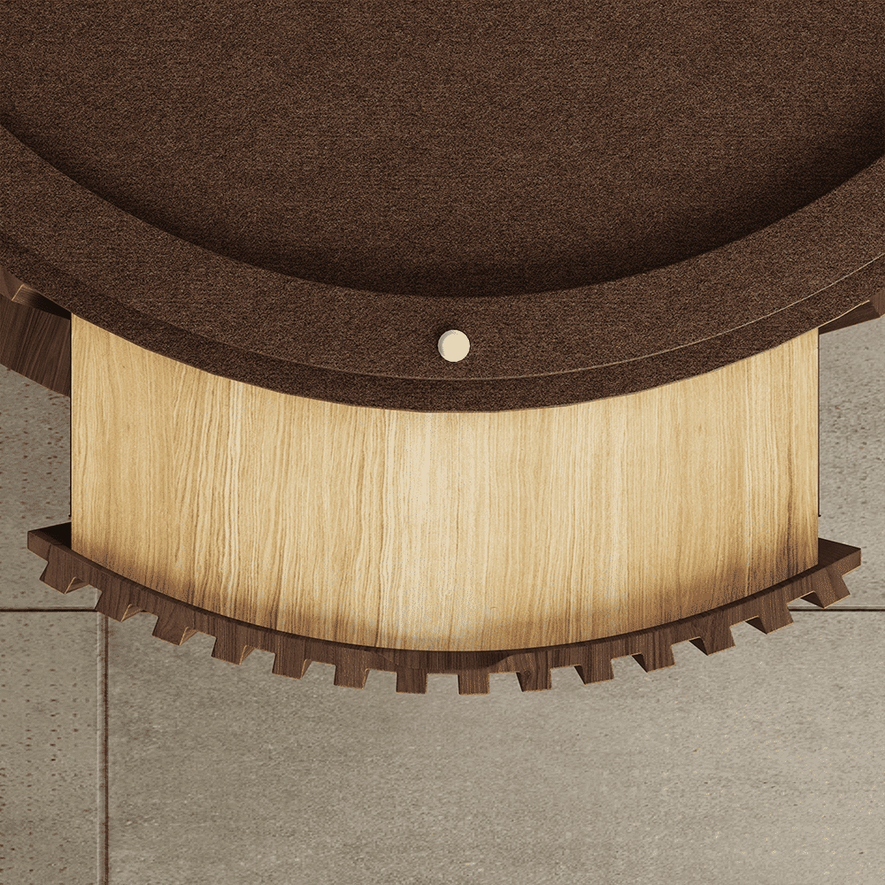 Modern Walnut Color Plywood Coffee Tables