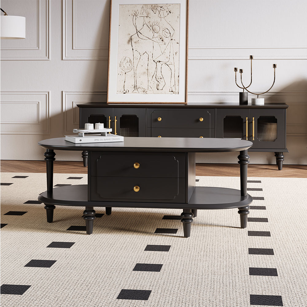 Black & Golden Plywood Coffee Tables