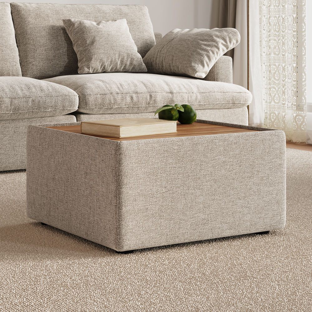 Chenille Beige Chenille Coffee Tables
