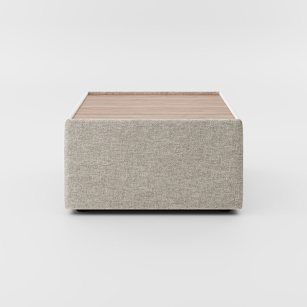 Square Beige Chenille Coffee Tables