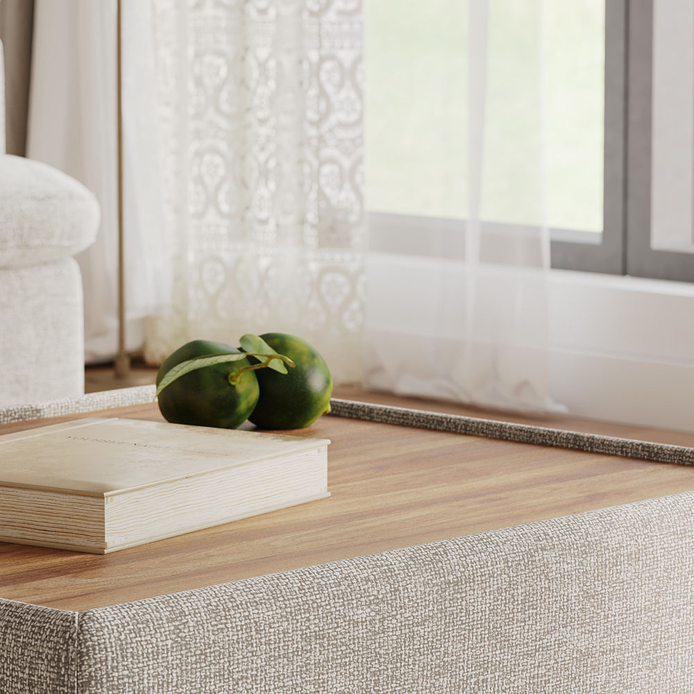 Chenille Beige Chenille Coffee Tables