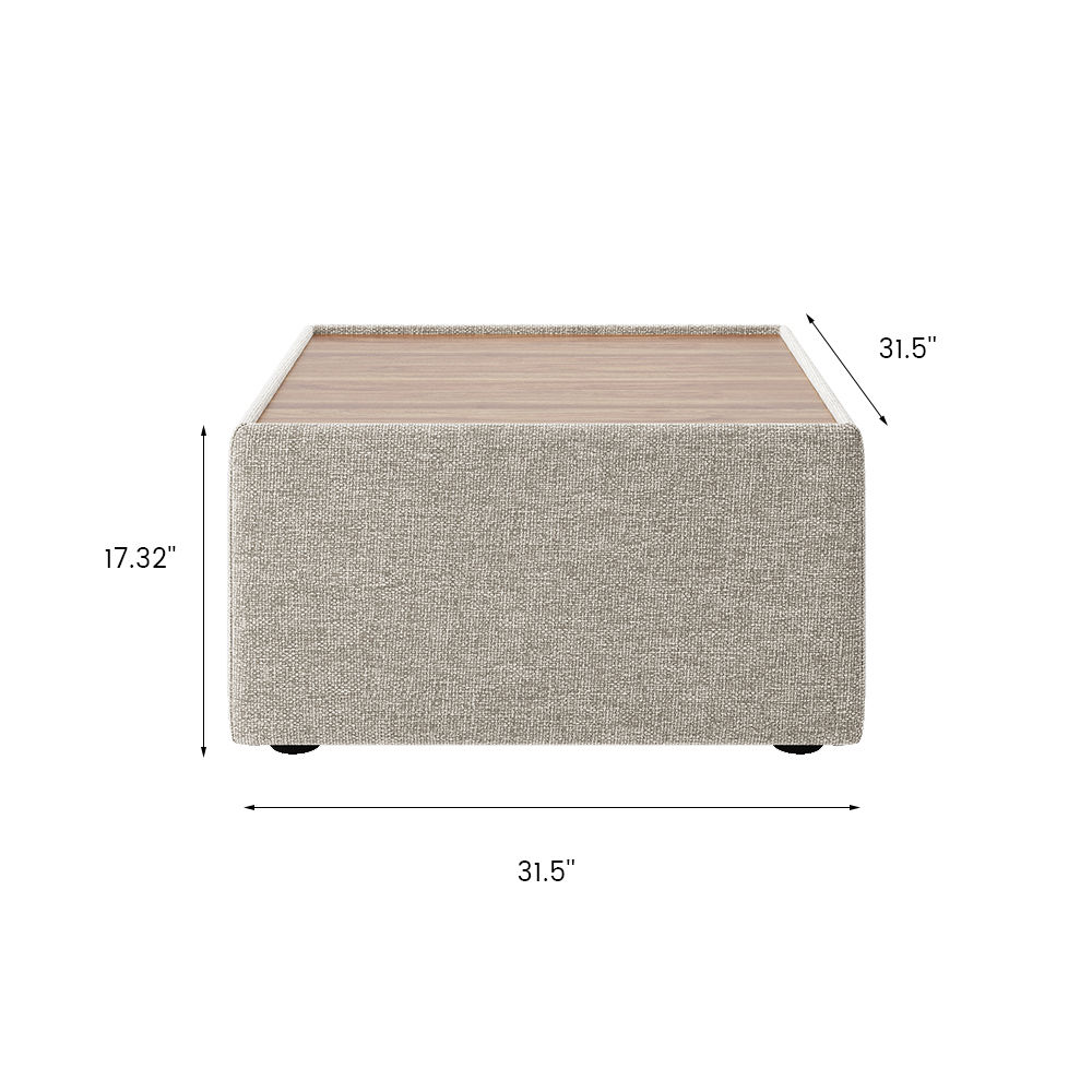Modern Minimalist Beige Chenille Coffee Tables