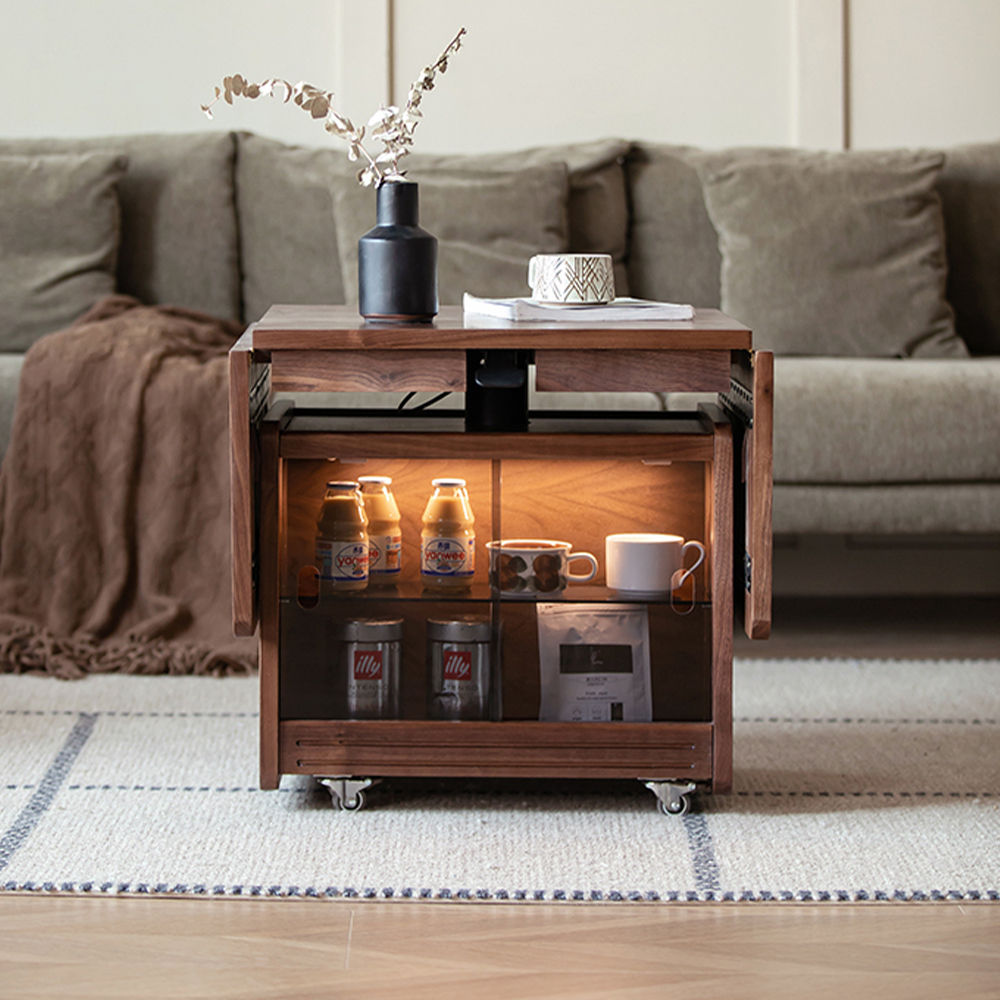 Modern Walnut Color Plywood Coffee Tables