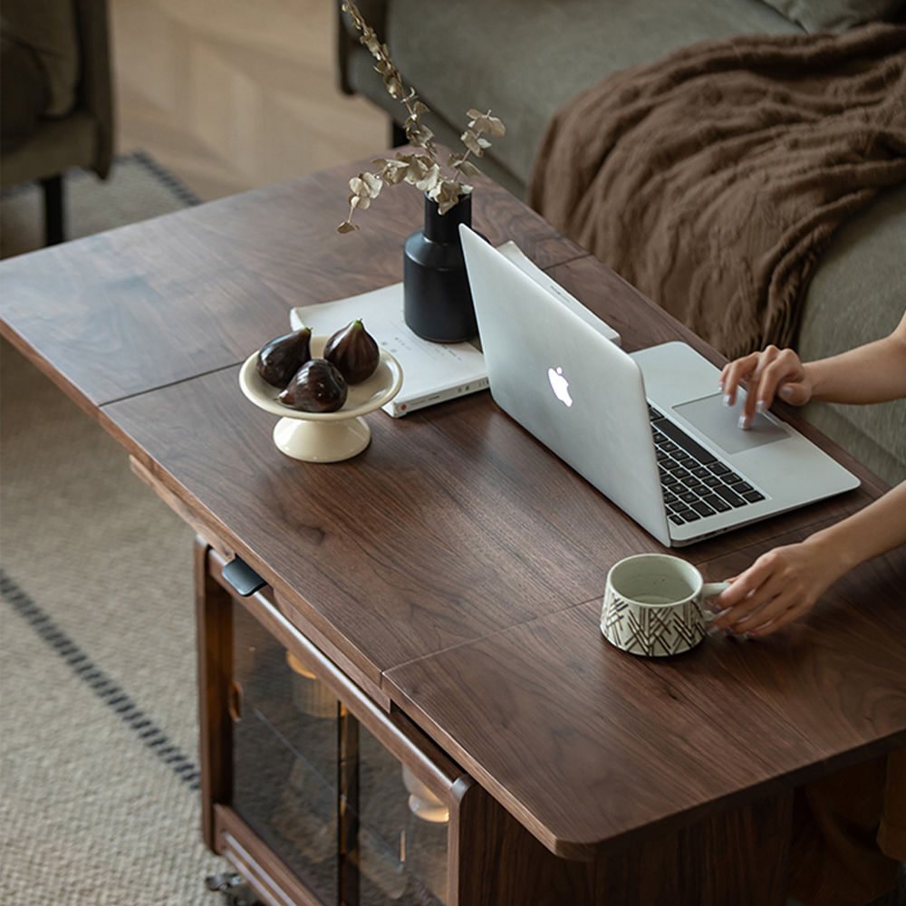with Storage Walnut Color Plywood Coffee Tables