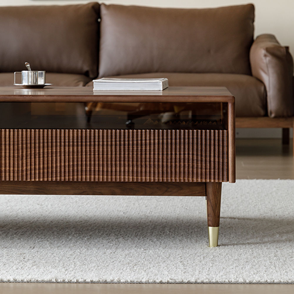Mid Century Modern Walnut Color MDF Coffee Tables